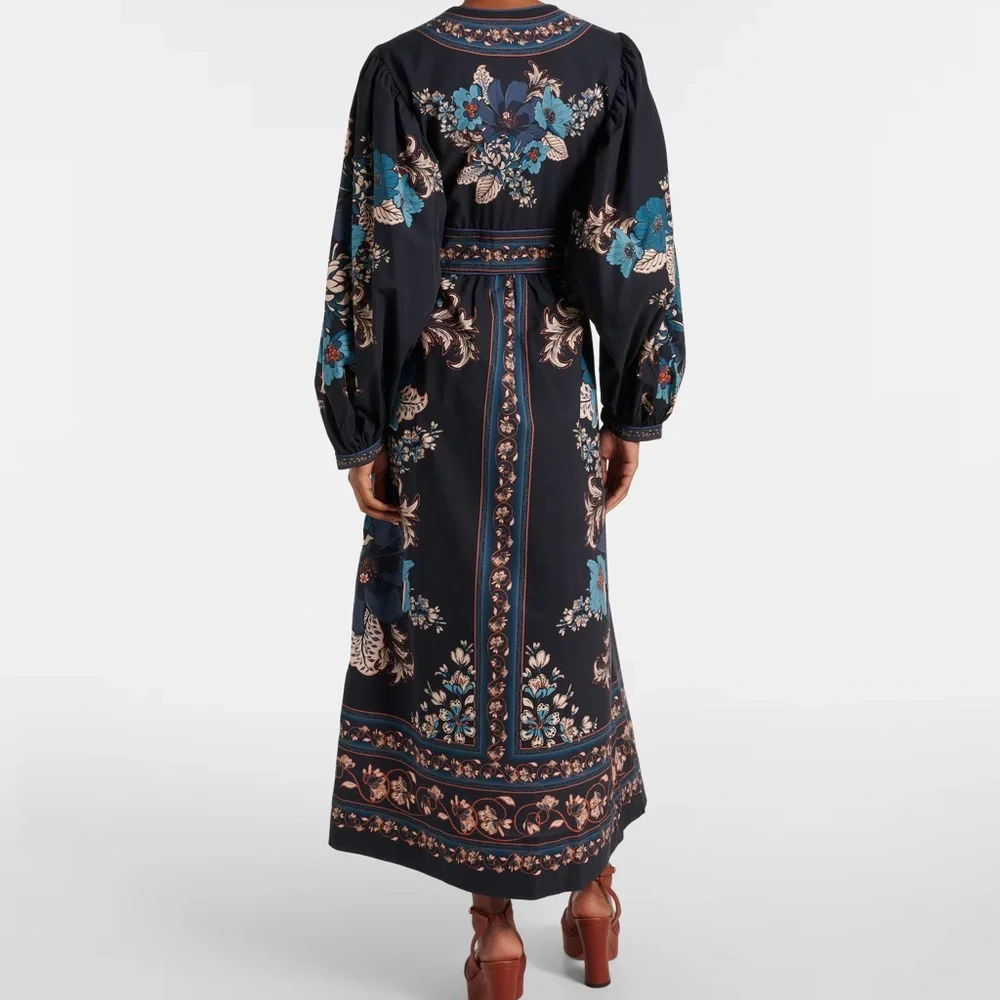Farm Rio Black Blossom Floral Maxi Dress - Picture 2 of 6